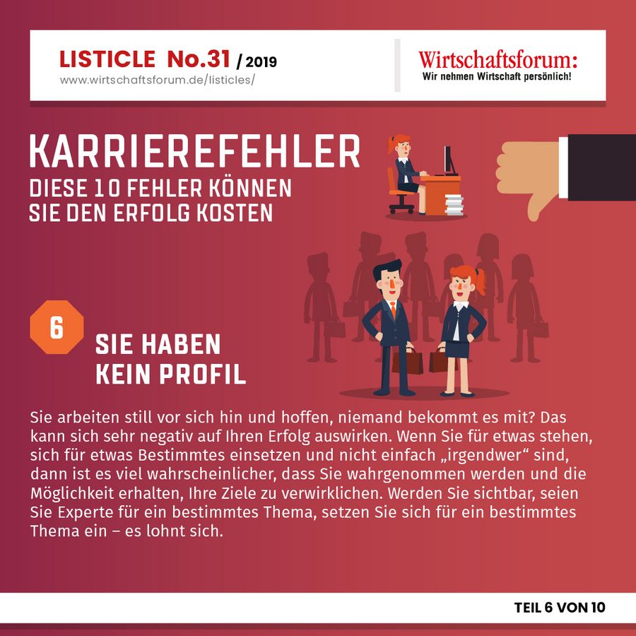 Karrierefehler: Diese 10 Fehler können Sie den Erfolg kosten - Sie haben kein Profil  
