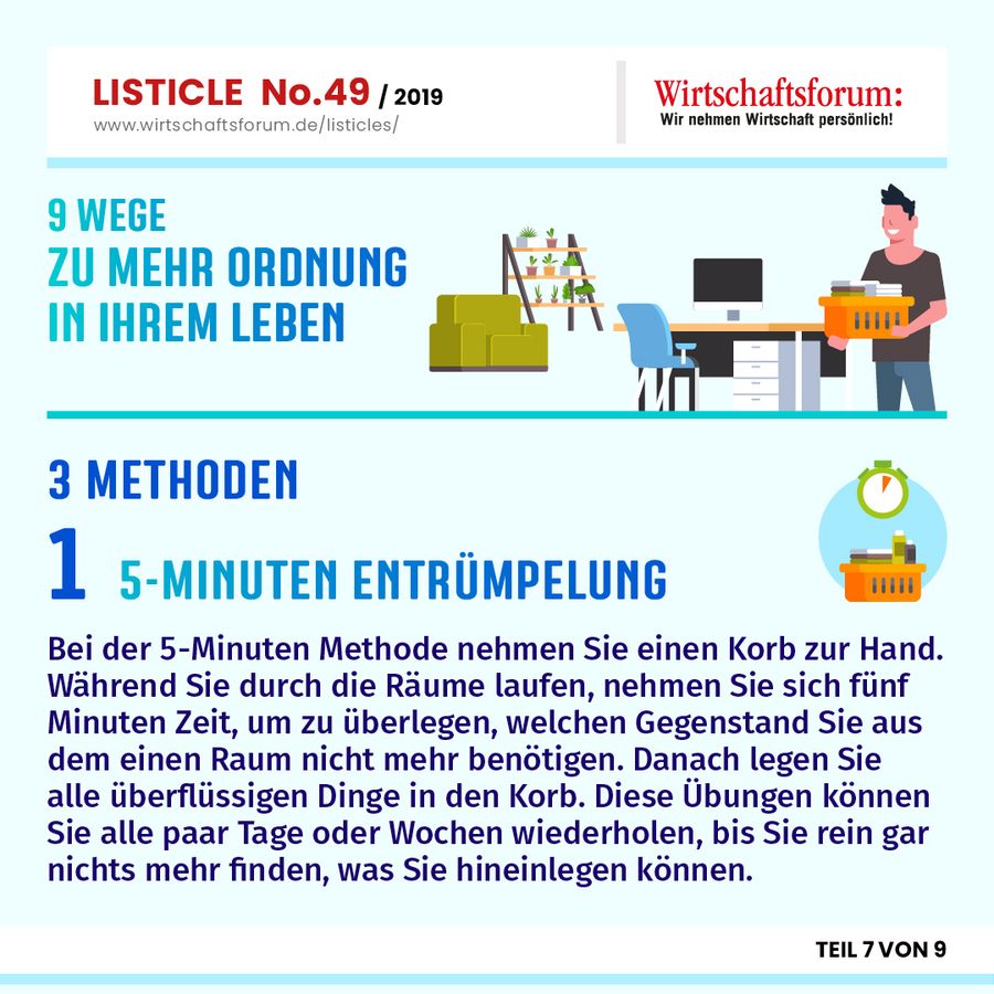 9 Wege zu mehr Ordnung in Ihrem Leben - 5-Minuten Entrümpelung 