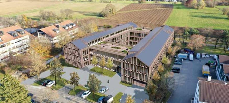 Brückner Architekten - das in Holzhybridbauweise errichtete Wohn- und Bürogebäude KR 16 in Oberhaching