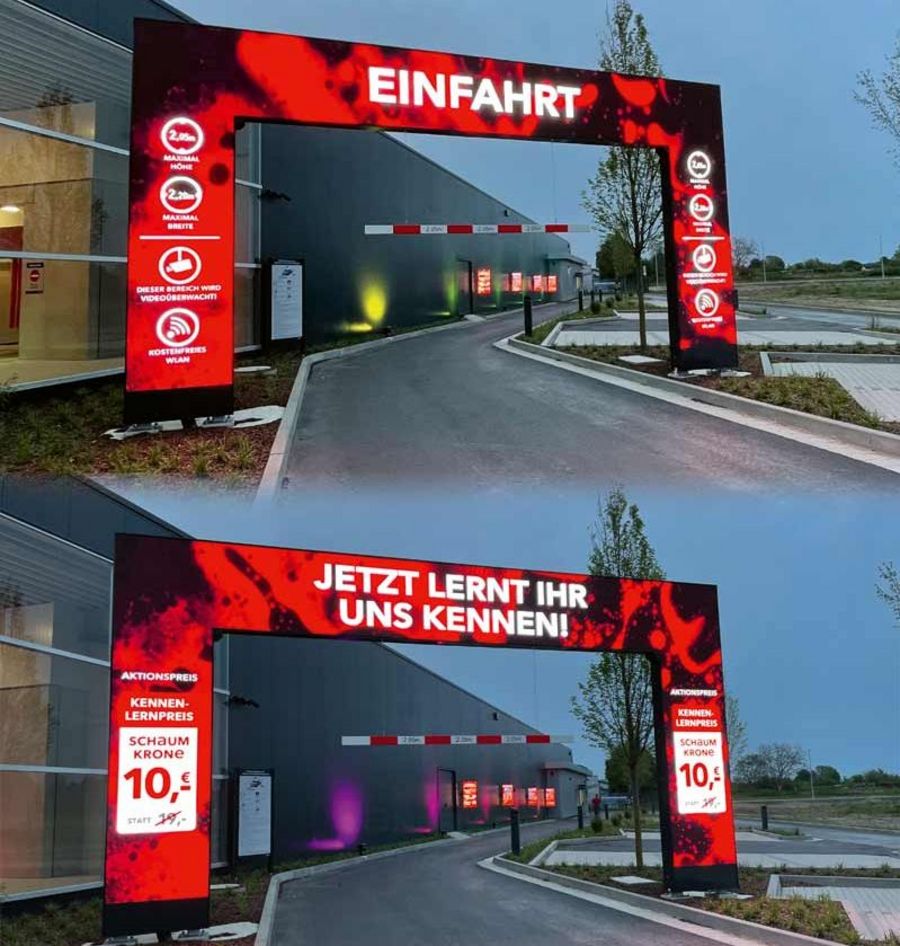 KDH Werbetechnik Einfahrtsportal Schaumwerk Hildesheim KDH Werbetechnik Einfahrtsportal Schaumwerk Hildesheim