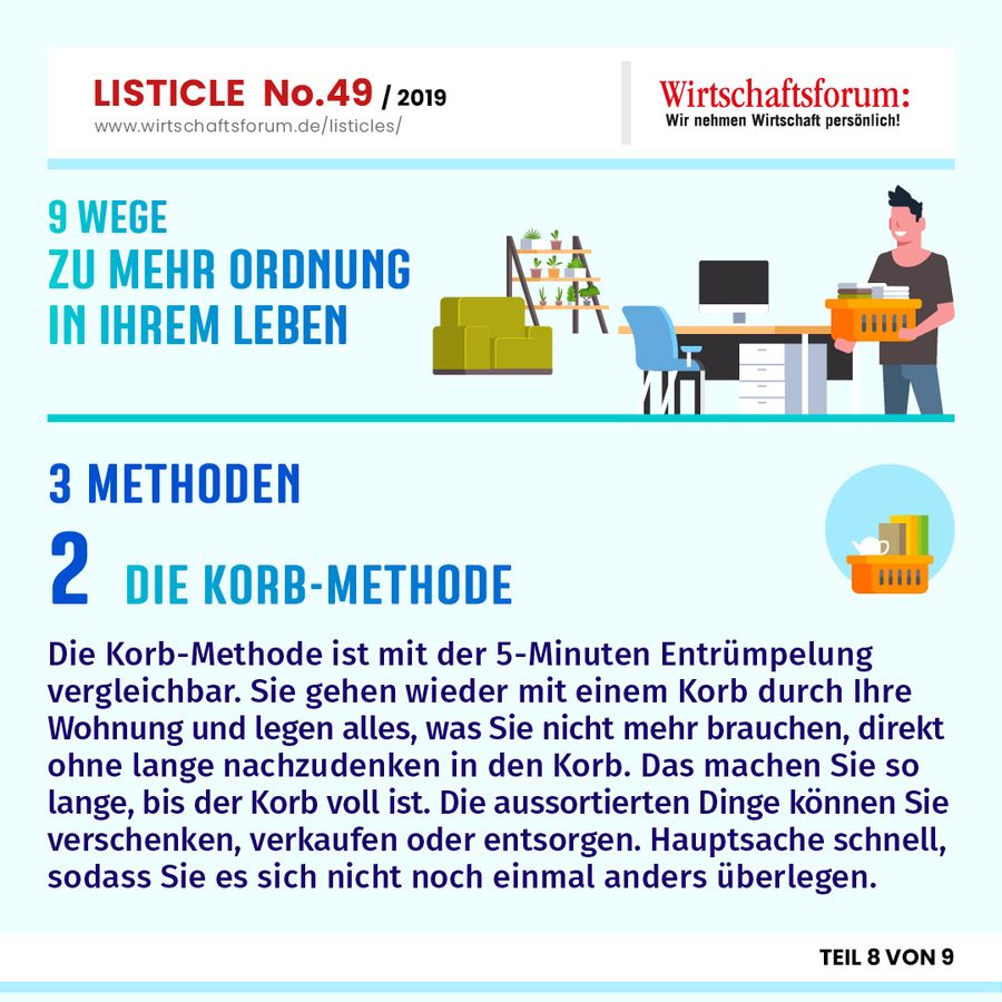 9 Wege zu mehr Ordnung in Ihrem Leben - Die Korb-Methode 9 Wege zu mehr Ordnung in Ihrem Leben - Die Korb-Methode