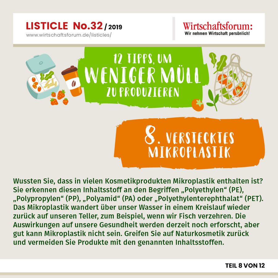12 Tipps, um weniger Müll zu produzieren - Verstecktes Mikroplastik 12 Tipps, um weniger Müll zu produzieren - Verstecktes Mikroplastik