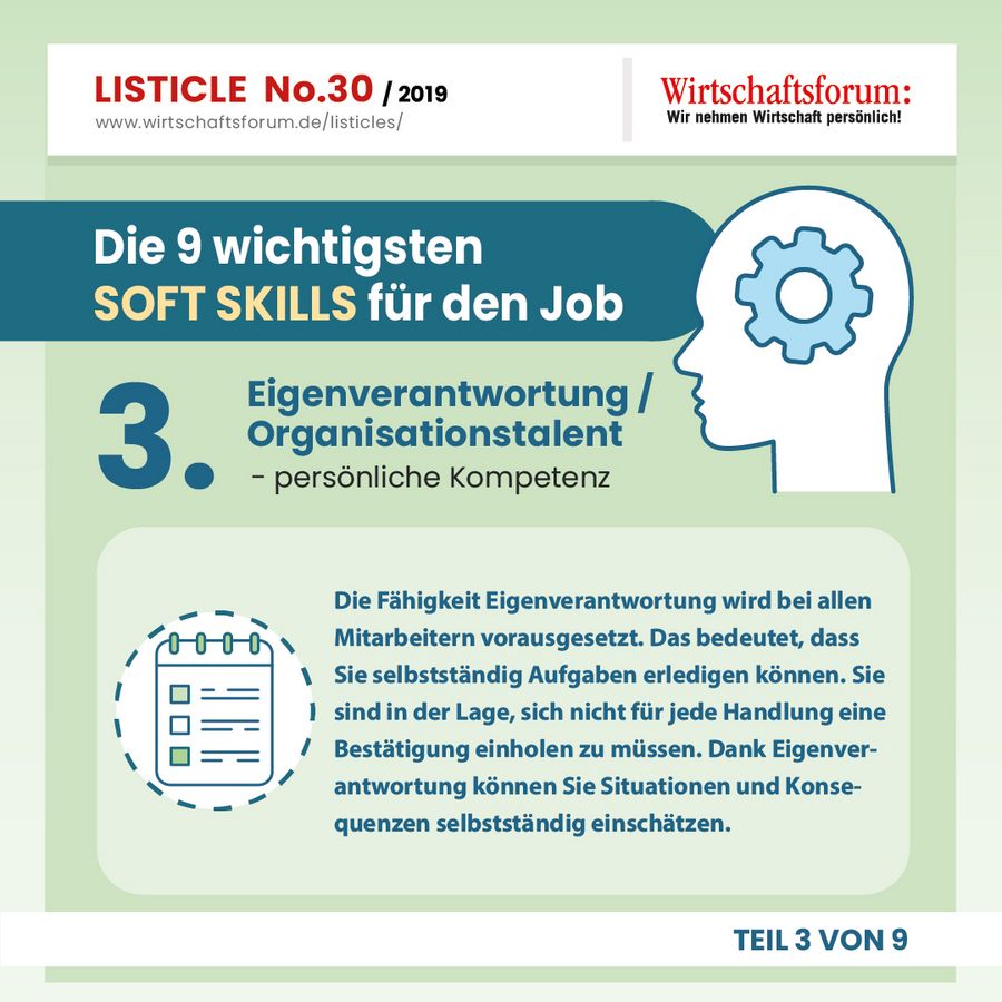Die 9 wichtigsten Soft Skills für den Job - Eigenverantwortung Die 9 wichtigsten Soft Skills für den Job - Eigenverantwortung