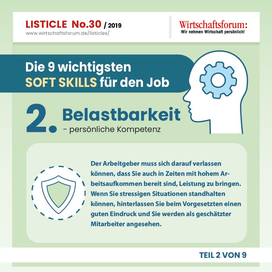 Die 9 wichtigsten Soft Skills für den Job - Belastbarkeit Die 9 wichtigsten Soft Skills für den Job - Belastbarkeit