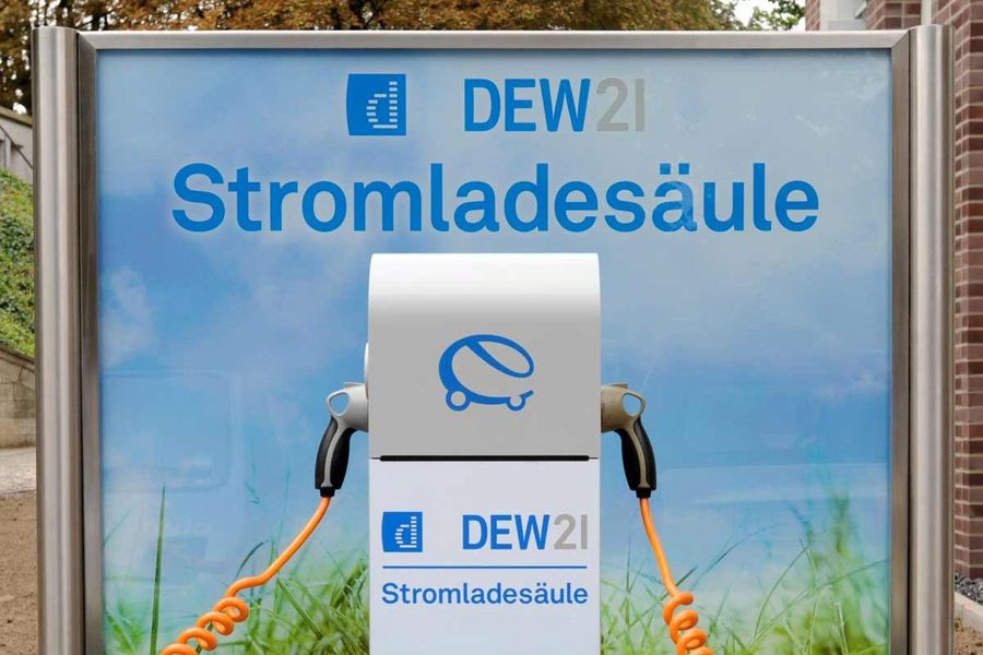 Stromladesäule von DEW21. Stromladesäule von DEW21.