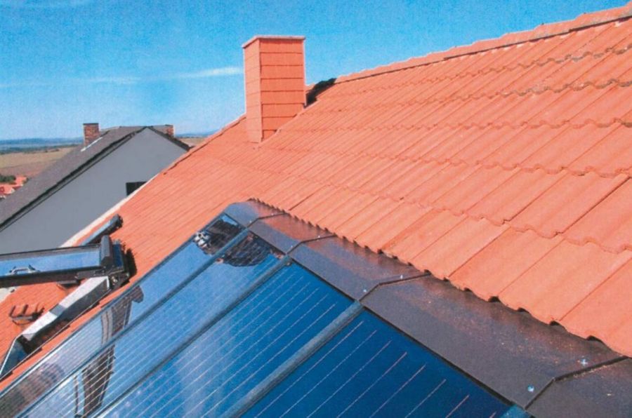 Dachintegrierte Solarthermieanlage Dachintegrierte Solarthermieanlage
