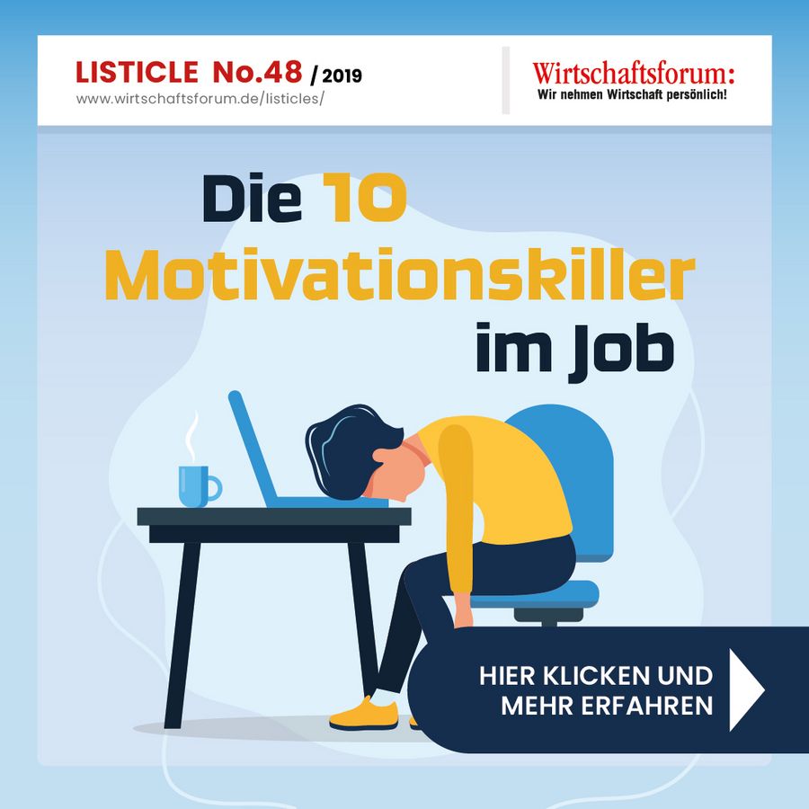 Die 10 Motivationskiller im Job Die 10 Motivationskiller im Job
