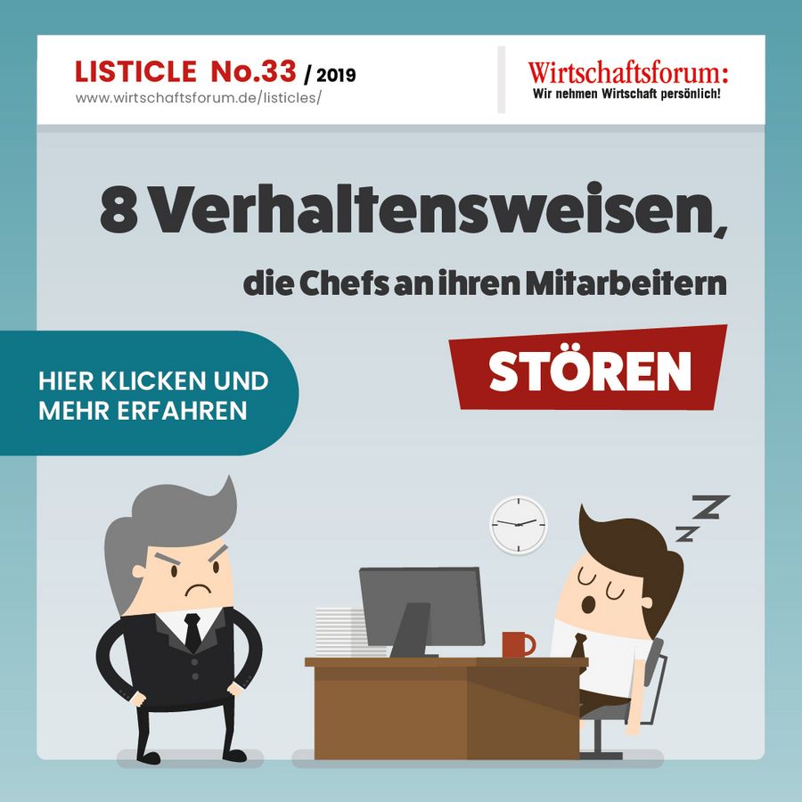 8 Verhaltensweisen, die Chefs an ihren Mitarbeitern stören 8 Verhaltensweisen, die Chefs an ihren Mitarbeitern stören