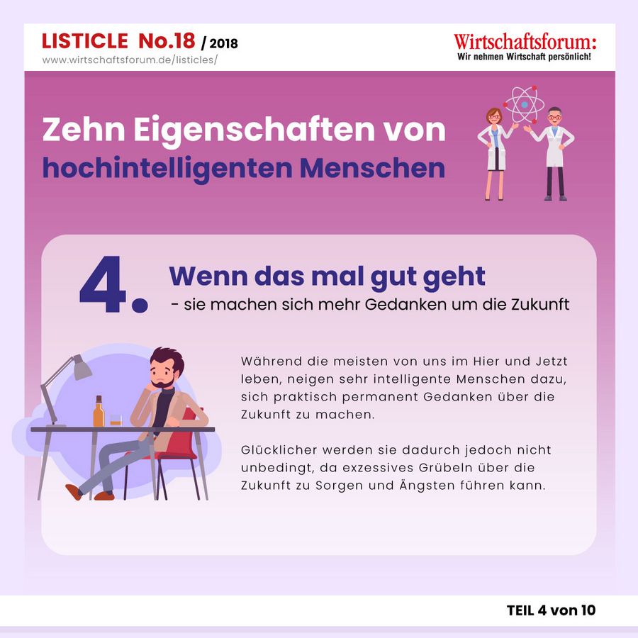 10 Eigenschaften von hochintelligenten Menschen - Wenn das mal gut geht 10 Eigenschaften von hochintelligenten Menschen - Wenn das mal gut geht