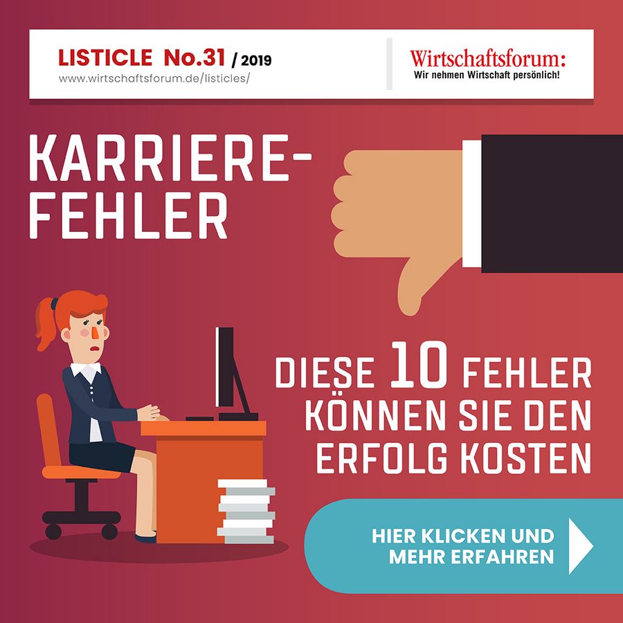 Karrierefehler: Diese 10 Fehler können Sie den Erfolg kosten Karrierefehler: Diese 10 Fehler können Sie den Erfolg kosten