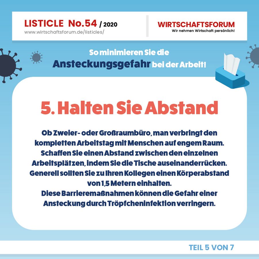 So minimieren Sie die Ansteckungsgefahr bei der Arbeit! 