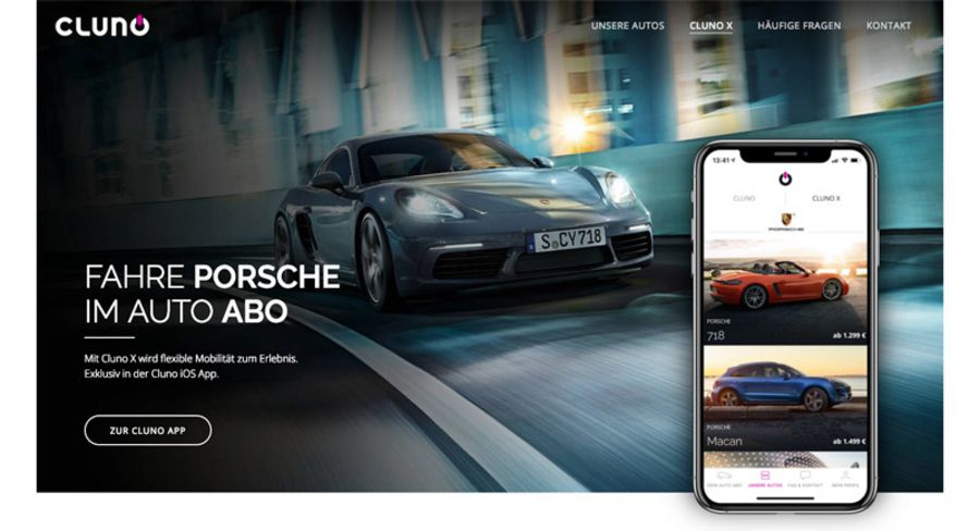 Cluno kooperiert mit Porsche Cluno kooperiert mit Porsche