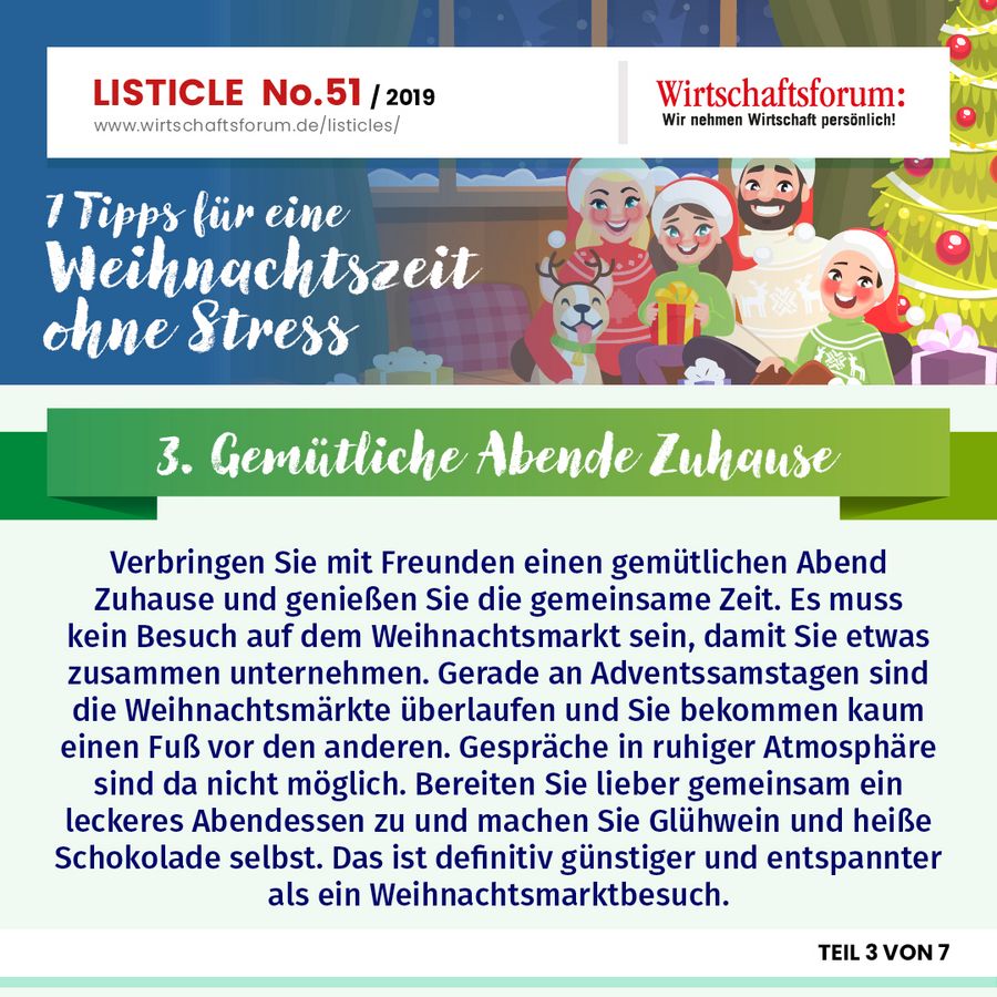 7 Tipps für eine Weihnachtszeit ohne Stress - Gemütliche Abende Zuhause 
