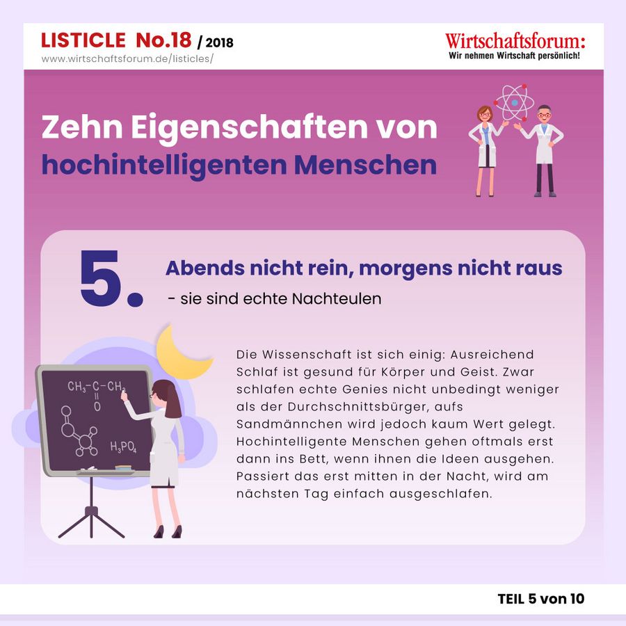 10 Eigenschaften von hochintelligenten Menschen - Abends nicht rein, morgens nicht raus 10 Eigenschaften von hochintelligenten Menschen - Abends nicht rein, morgens nicht raus