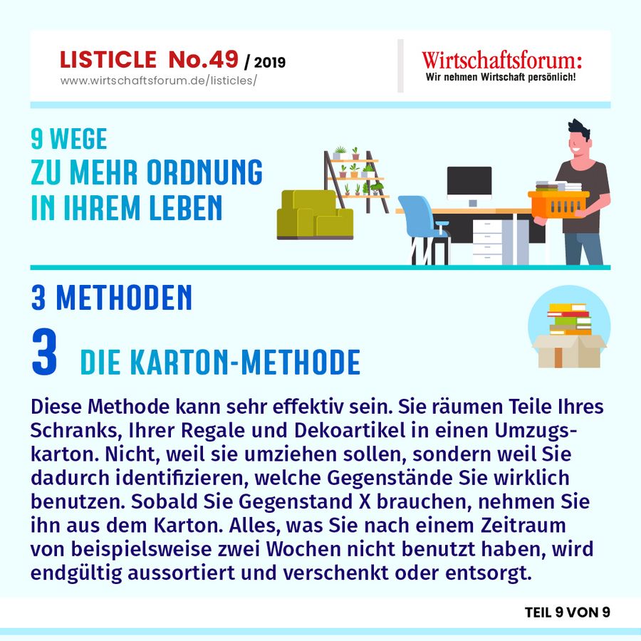 9 Wege zu mehr Ordnung in Ihrem Leben - Die Karton-Methode 9 Wege zu mehr Ordnung in Ihrem Leben - Die Karton-Methode
