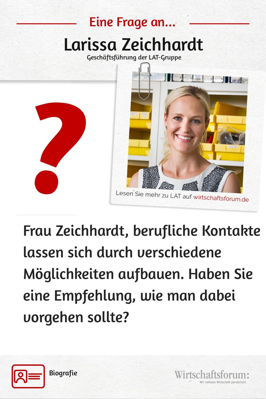 Eine Frage an Larissa Zeichhardt