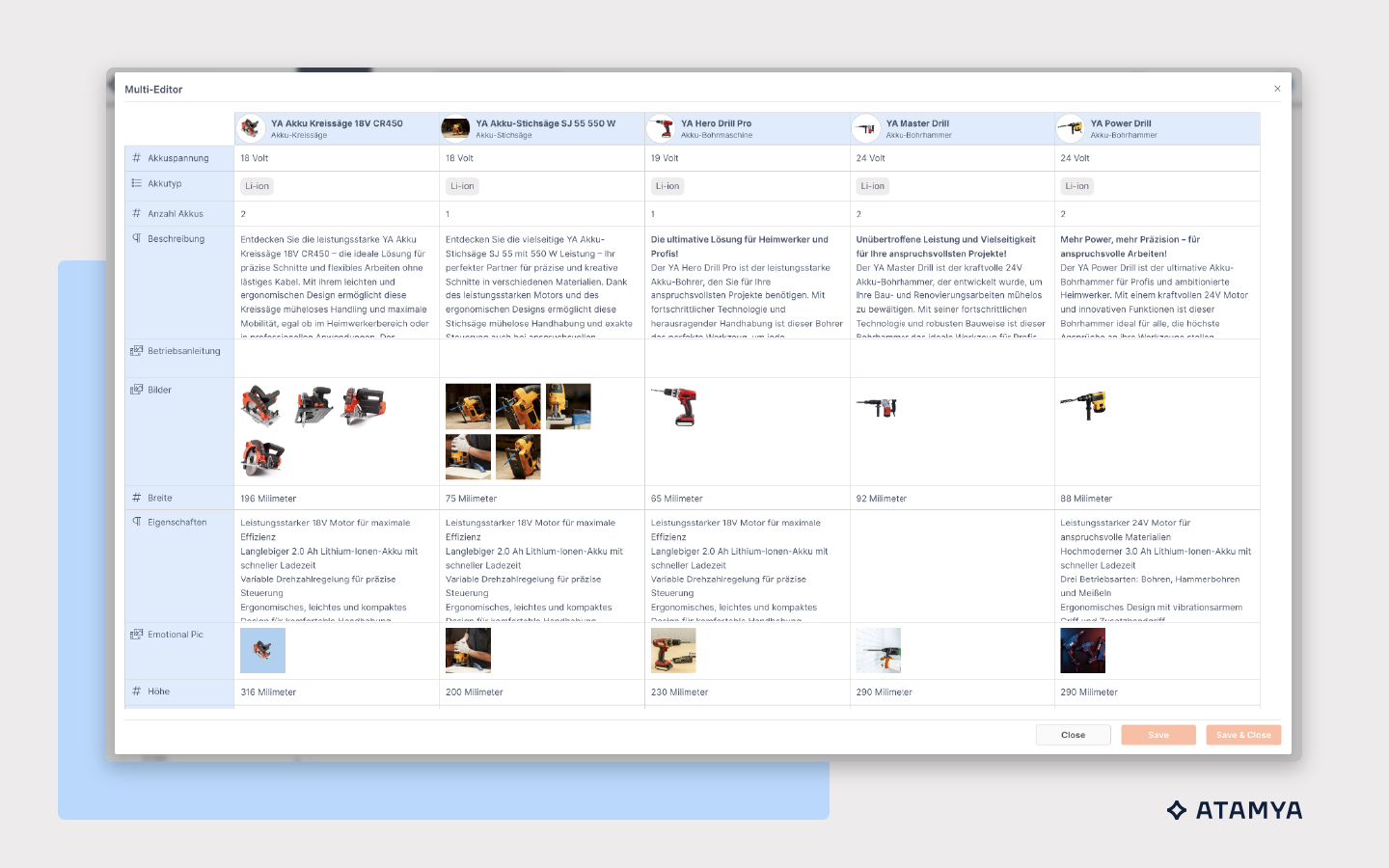 ATAMYA Product Cloud