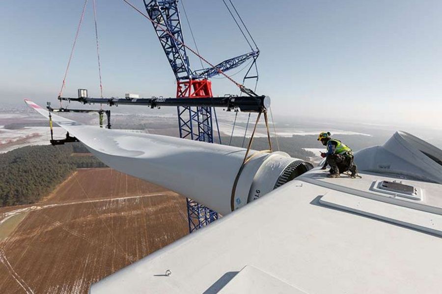 Eno Energy Aufbau einer Windkraftanlage