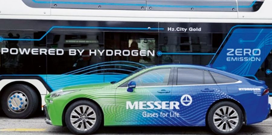 Messer Schweiz AG Wasserstoff ist eine tragfähige Energiequelle der Zukunft – sichtbar im Toyota Mirai 2 und dem H2‑Bus Messer Schweiz AG Wasserstoff ist eine tragfähige Energiequelle der Zukunft – sichtbar im Toyota Mirai 2 und dem H2‑Bus