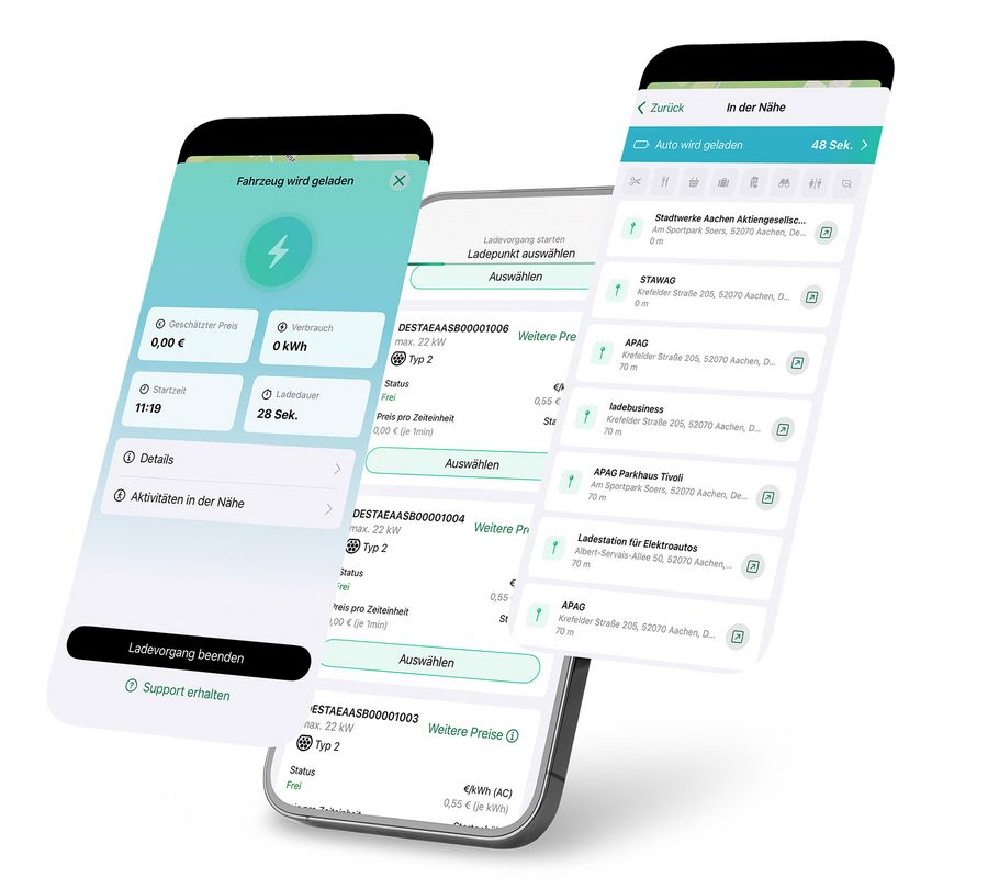 Übersichtliche Darstellung des laufenden Ladevorgangs in der smartlab-App Übersichtliche Darstellung des laufenden Ladevorgangs in der smartlab-App
