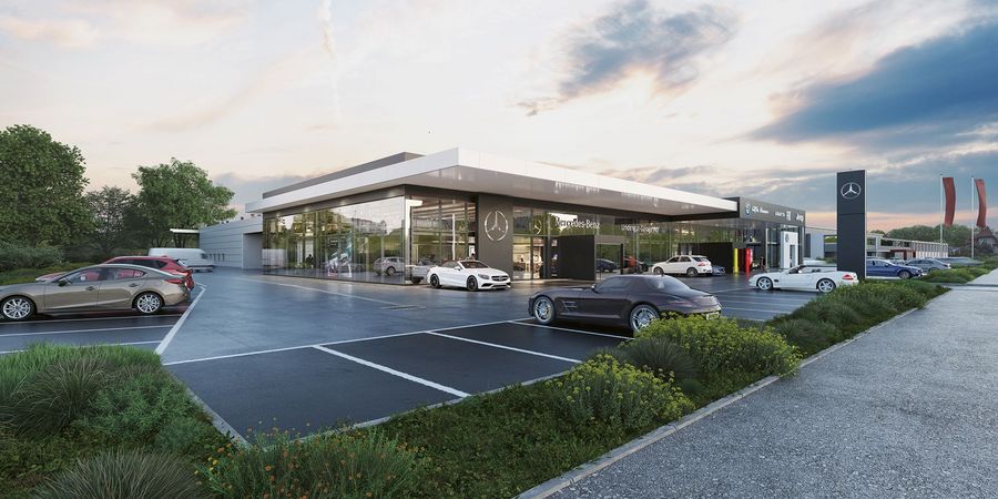 Lindengut-Garage AG neuer Showroom außen Lindengut-Garage AG neuer Showroom außen