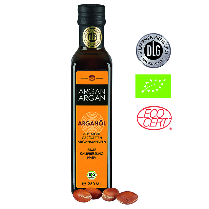 ARGANARGAN Bio-Arganöl aus ungerösteten Arganmandeln, kaltgepresst, nativ, DLG-GOLD prämiert